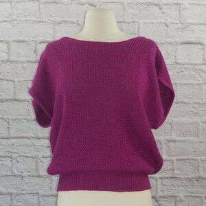 Vintage 80s Oversized Crochet Knit Silk Angora Lambswool Sweater Small